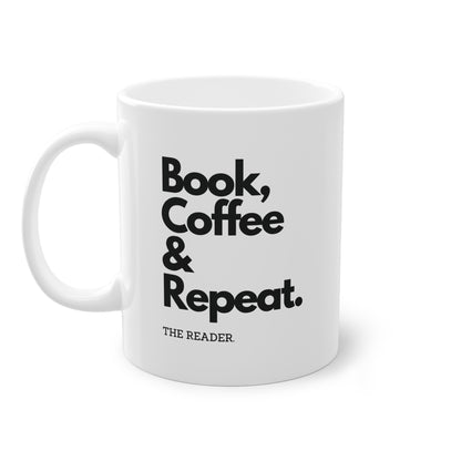 Book Lover's Mug - "Book, Coffee & Repeat"