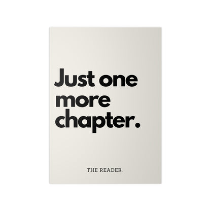 Book Lover's Poster - "One more Chapter." (Beige)